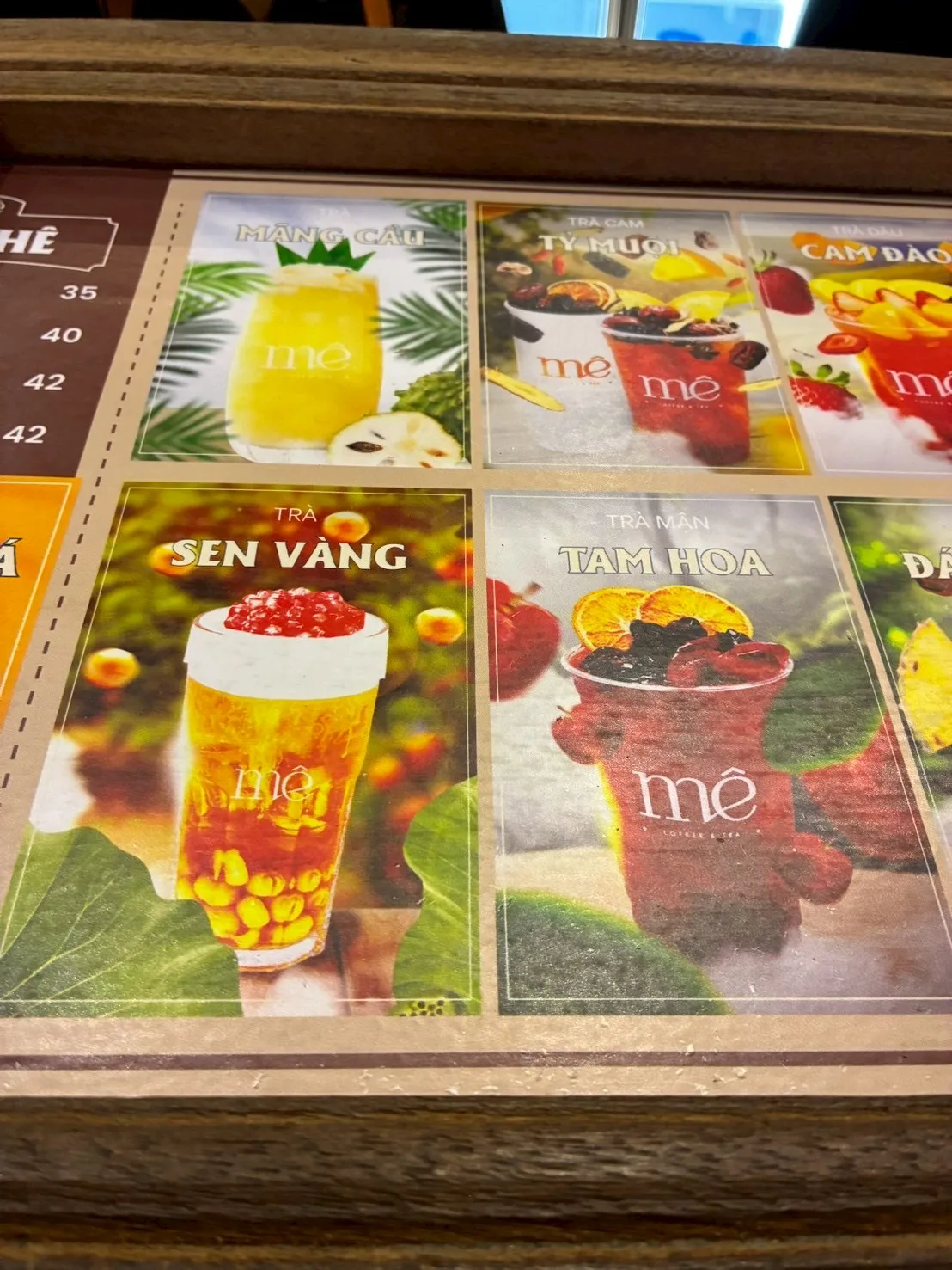 me coffee & teaのメニュー