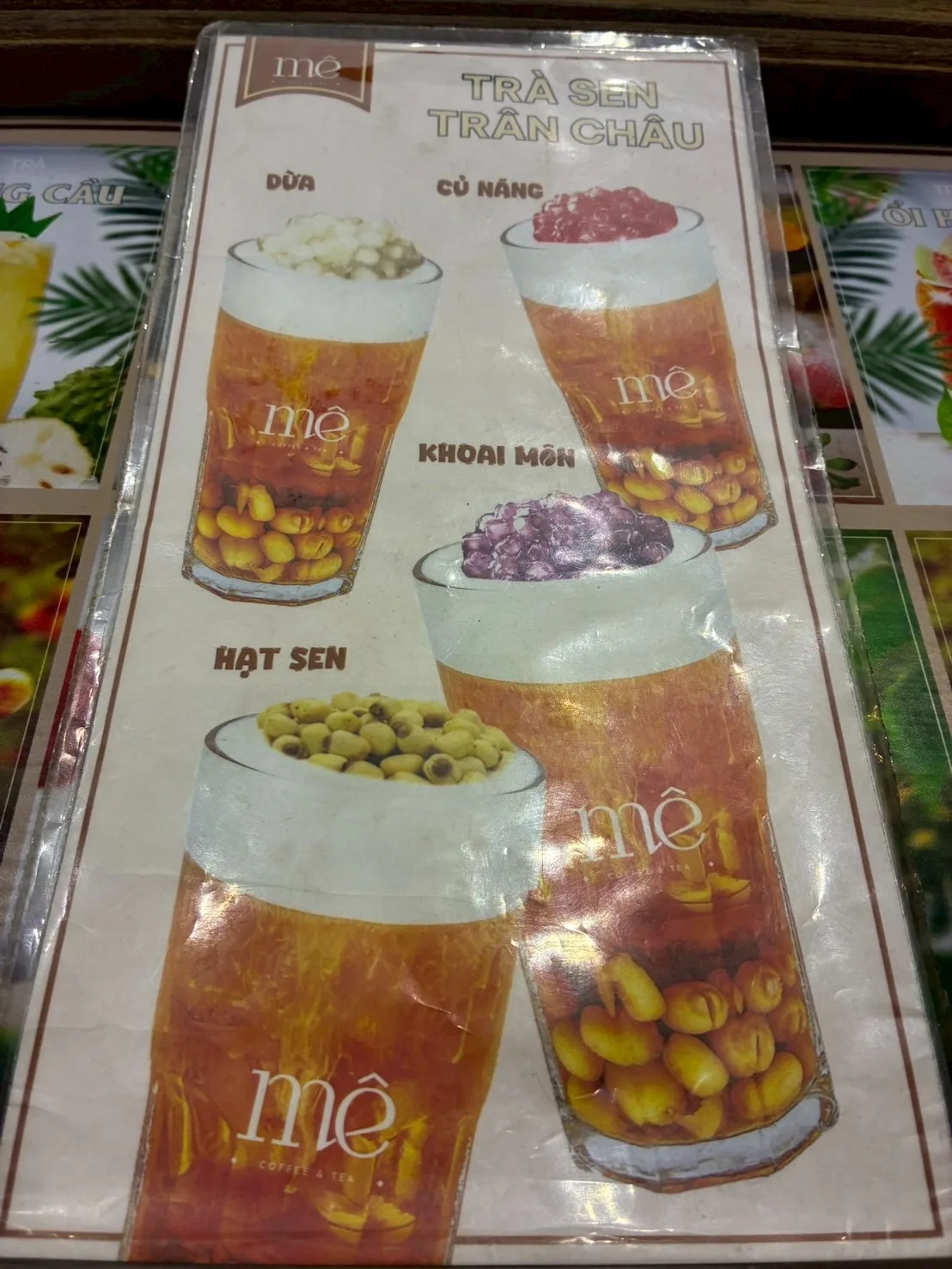 me coffee & teaのメニュー